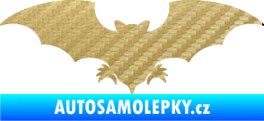 Samolepka Netopýr 007 3D karbon zlatý