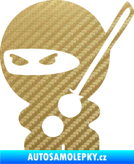 Samolepka Ninja baby 001 levá 3D karbon zlatý