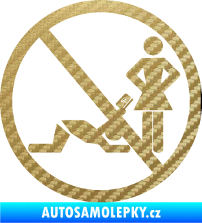 Samolepka No free money 3D karbon zlatý