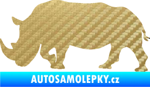 Samolepka Nosorožec 002 levá 3D karbon zlatý