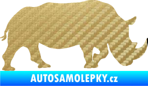 Samolepka Nosorožec 002 pravá 3D karbon zlatý