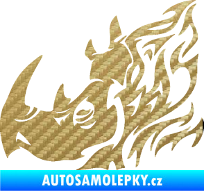 Samolepka Nosorožec 004 levá 3D karbon zlatý