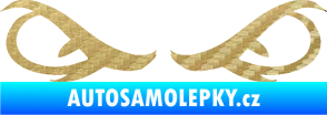 Samolepka Oči 001 3D karbon zlatý