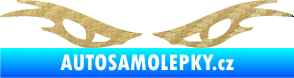 Samolepka Oči 003  3D karbon zlatý