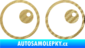 Samolepka Oči 006 pravá 3D karbon zlatý