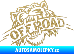 Samolepka Off Road 001  3D karbon zlatý