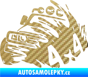 Samolepka Off Road 002 levá 4x4 3D karbon zlatý