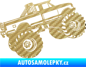 Samolepka Off Road 003 pravá 3D karbon zlatý
