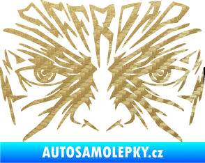 Samolepka Off Road 004 s obličejem 3D karbon zlatý