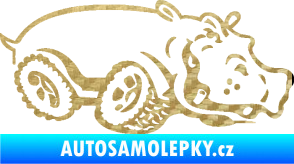 Samolepka Off Road 006 pravá hroch 3D karbon zlatý