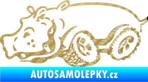 Samolepka Off Road 006 levá hroch 3D karbon zlatý