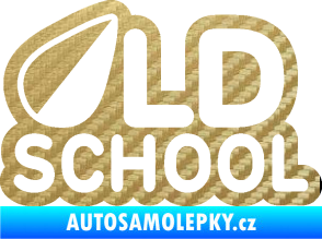 Samolepka Old School 002 3D karbon zlatý