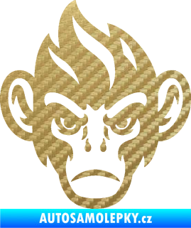 Samolepka Opičák 002 levá 3D karbon zlatý