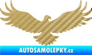 Samolepka Orel 006 pravá 3D karbon zlatý