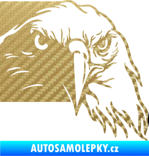 Samolepka Orel 010 pravá hlava 3D karbon zlatý