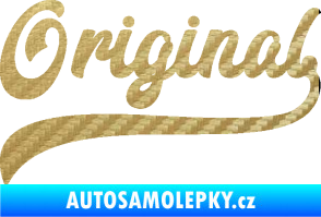 Samolepka Original nápis 3D karbon zlatý