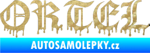 Samolepka Ortel 3D karbon zlatý