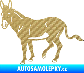 Samolepka Osel 003 levá 3D karbon zlatý