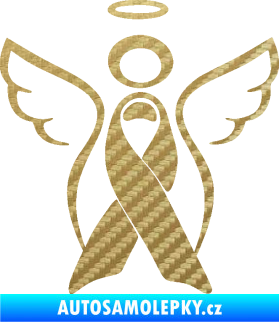 Samolepka Památeční andělíček memory 3D karbon zlatý