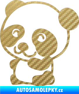 Samolepka Panda 002 levá 3D karbon zlatý