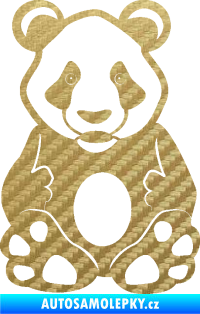 Samolepka Panda 006  3D karbon zlatý