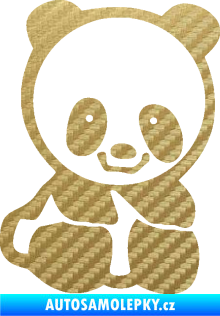 Samolepka Panda 009 pravá baby 3D karbon zlatý