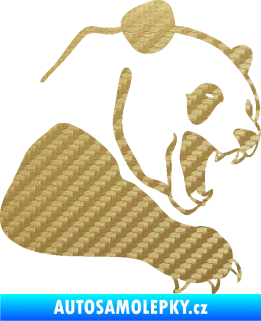 Samolepka Panda 010 pravá 3D karbon zlatý