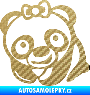 Samolepka Panda baby levá 3D karbon zlatý