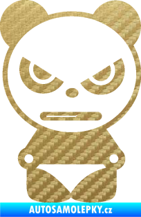 Samolepka Panda boy 3D karbon zlatý