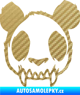 Samolepka Panda zombie  3D karbon zlatý