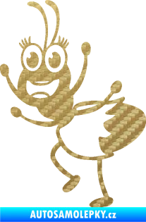 Samolepka Paní mravencová levá 3D karbon zlatý