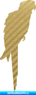 Samolepka Papoušek 001 pravá 3D karbon zlatý