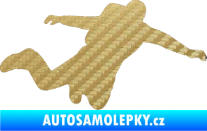 Samolepka Parašutista 001 pravá 3D karbon zlatý