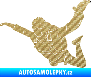 Samolepka Parašutista 004 levá 3D karbon zlatý