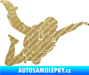 Samolepka Parašutista 004 pravá 3D karbon zlatý