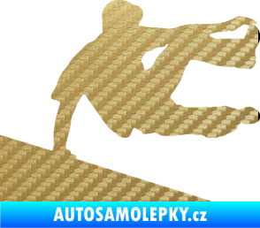 Samolepka Parkour 001 pravá 3D karbon zlatý