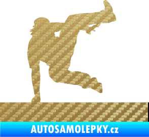 Samolepka Parkour 002 pravá 3D karbon zlatý