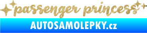 Samolepka Passenger Princess 002 nápis s hvězdičkami 3D karbon zlatý