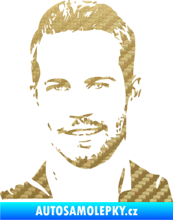 Samolepka Paul Walker 001 levá 3D karbon zlatý