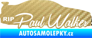 Samolepka Paul Walker 005 RIP 3D karbon zlatý