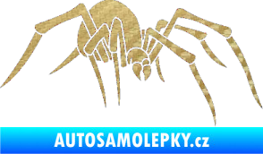 Samolepka Pavouk 002 - pravá 3D karbon zlatý