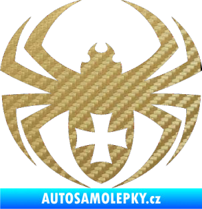 Samolepka Pavouk 004 křižák 3D karbon zlatý