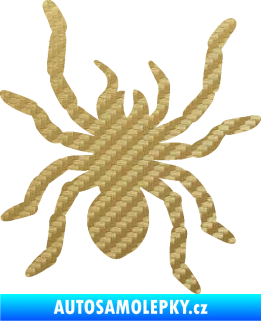 Samolepka Pavouk 014 pravá 3D karbon zlatý