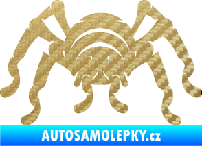 Samolepka Pavouk 018 3D karbon zlatý