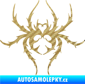 Samolepka Pavouk 019 3D karbon zlatý