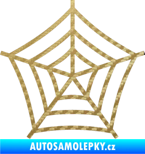 Samolepka Pavučina 3D karbon zlatý