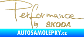 Samolepka Performance by Škoda 3D karbon zlatý