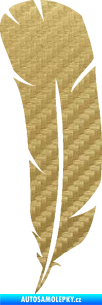 Samolepka Peříčko 002 levá 3D karbon zlatý
