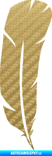 Samolepka Peříčko 002 pravá 3D karbon zlatý