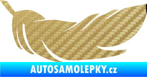 Samolepka Peříčko 007 pravá 3D karbon zlatý